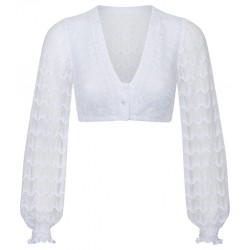 Waldorff - Dirndlbluse mit V-Ausschnitt und Ballonarm