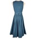 Krüger Collection - Leinen Dirndl Elice in petrol - 70 cm