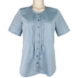 Hammerschmid - Bluse Silvia mit Halbarm in Pastell Petrol