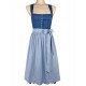 Wenger - Dirndl Herlinde in blau mit hellblauer Schürze von Wenger - 70 cm
