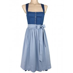Wenger - Dirndl Herlinde in blau mit hellblauer Schürze von Wenger - 70 cm
