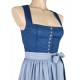 Wenger - Dirndl Herlinde in blau mit hellblauer Schürze von Wenger - 70 cm