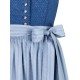 Wenger - Dirndl Herlinde in blau mit hellblauer Schürze von Wenger - 70 cm