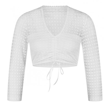 Nina von C. - Spitzen Dirndlbluse Laura 3/4 Arm weiß