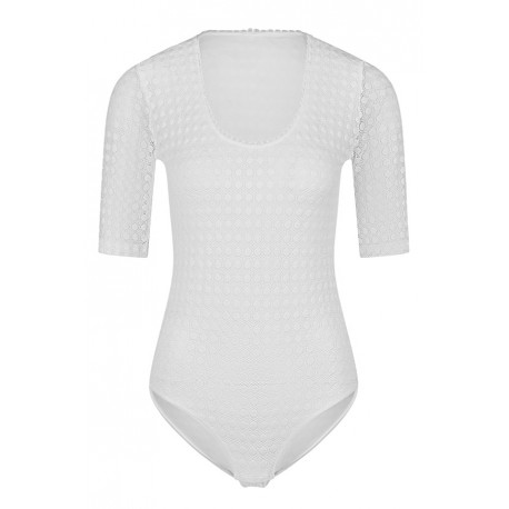 Nina von C. - Spitzen Body Renate 1/2 Arm weiß