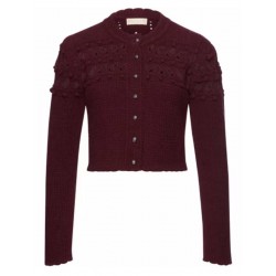Krüger - Strickjacke Anjuli bordeaux mit Keulenarm