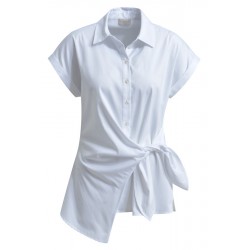 Milano Italy - Bluse mit Hemdkragen weiß zum Knoten