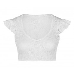 Nina von C. - Spitzen Dirndlbluse Laila mit Flügelarm champagner