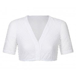 Waldorff - Spitzen Dirndlbluse Jenna in weiß mit Halbarm