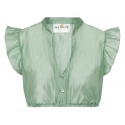 Wenger - Dirndlbluse Ruby in Salbei mit Flügelarm
