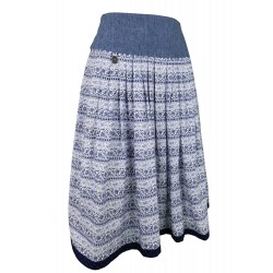 Hammerschmid - Trachtenrock Passau mit Sattelbund in blau - 65 cm