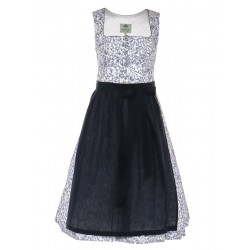 70 cm - Dirndl in blauem Leinen Jacquard - Berwin