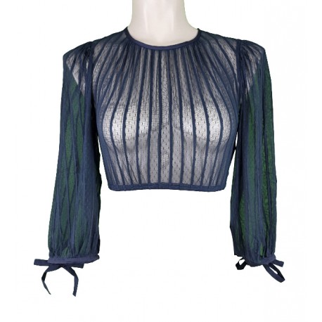 Krüger - Dirndlbluse Lauryna anthrazit mit Ballonarm