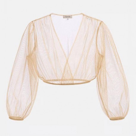 CocoVero - Dirndlbluse Gold Organza
