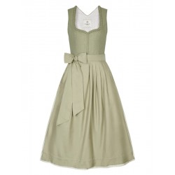 Heimatglück - Leinen Dirndl Delia Schilf mit Rock in Plissée Optik - 80 cm