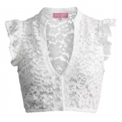 Krüger - Dirndlbluse Lorea aus Spitze in ecru mit Flügelarm